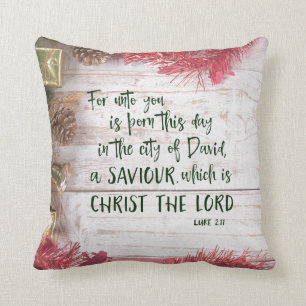 Coussin Russe KJV Noël Bible Verse