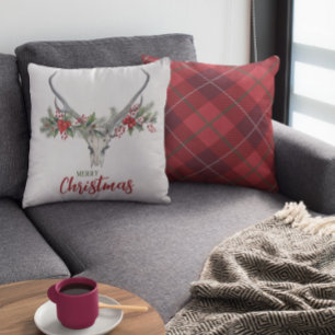 Coussin Russe Pays Reindeer Crâne Plaid Noël
