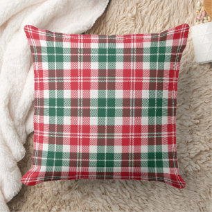 Coussin Russe Rouge et Vert Tartan Plaid Holiday