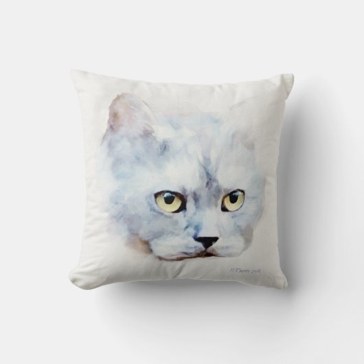 Coussin Russian Blue Cat (Recto)