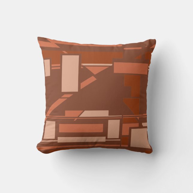 Coussin Rust Terracotta Beige sur l'Art Brown Sud-Ouest Lo (Recto)