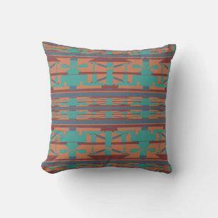 Coussin Rust Turquoise Slate Desert Southwest Look Tribal 
