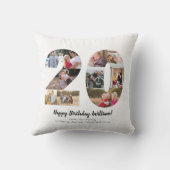 Coussin Rustic 20 Numéro Photo Collage Personnalisé Saluta (Verso)