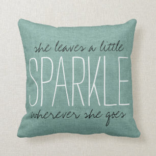 Coussin Rustic Aqua Sparkle
