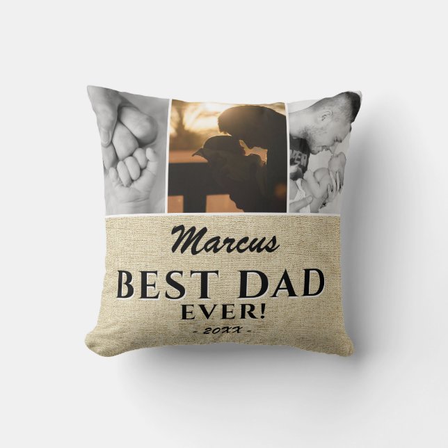 Coussin Rustic Best Dad's Day 3 (Recto)