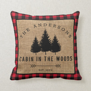 Coussin Rustic Country Family Nom Cabin dans les Woods