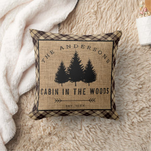 Coussin Rustic Country Family Nom Cabin dans les Woods