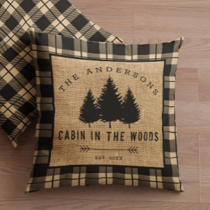 Coussin Rustic Country Family Nom Cabin dans les Woods