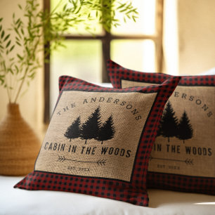 Coussin Rustic Country Family Nom Cabin dans les Woods