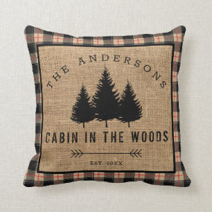 Coussin Rustic Country Family Nom Cabin dans les Woods