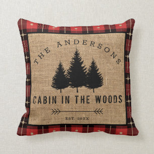 Coussin Rustic Country Family Nom Cabin dans les Woods