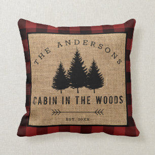 Coussin Rustic Country Family Nom Cabin dans les Woods