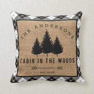 Coussin Rustic Country Family Nom Cabin dans les Woods