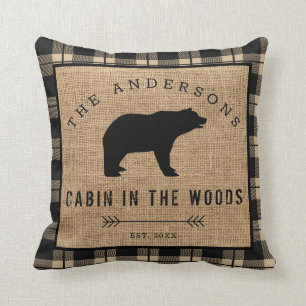 Coussin Rustic Country Family Nom Cabin dans les Woods