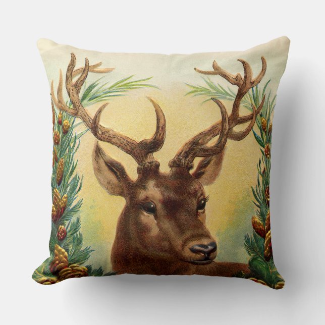Coussin Rustic Deer Pays et la ferme inspirée (Recto)