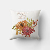 Coussin Rustic Fall Floral Mère de la mariée Mariage (Verso)