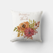 Coussin Rustic Fall Floral Mère de la mariée Mariage (Recto)