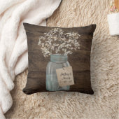 Coussin Rustic Grange Mariage Wood Mason Jar Babys Respire (Couverture)