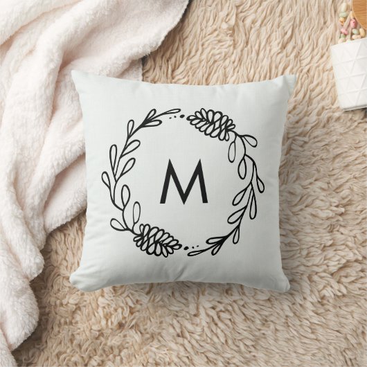 Coussin Rustic Laurel Ferme Pinecone Monogrammé (Couverture)