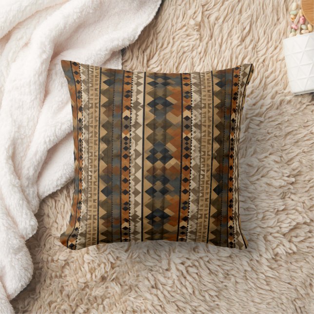 Coussin Rustic Southwestern Stripe Pattern (6) (Couverture)