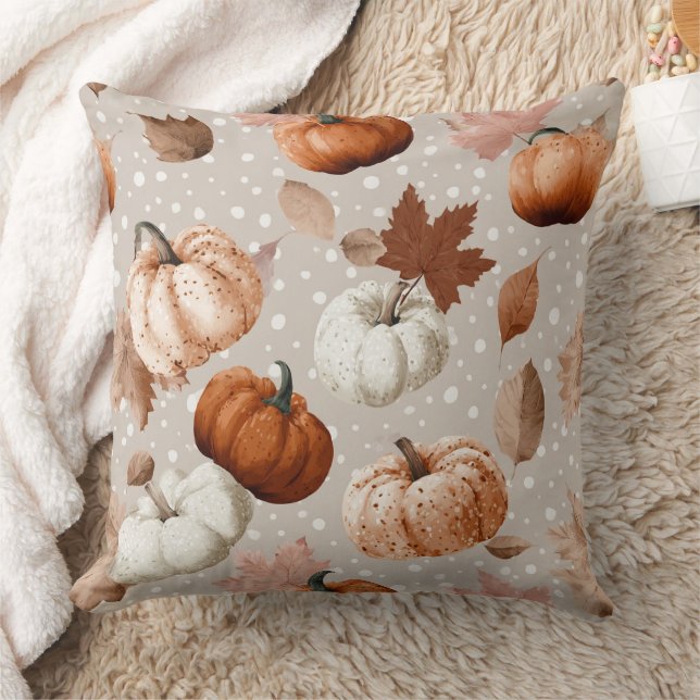 Coussin Rustique Citrouilles d'automne et feuilles d'autom (Couverture)