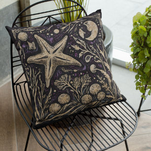 Coussin Rustique Côtier Art Nouveau Starfish Sous l'eau