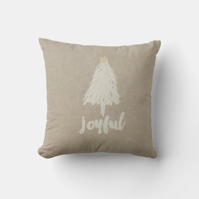 Coussin rustique de décor du pin | de Papier (Recto)
