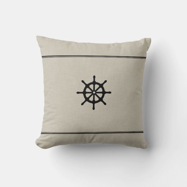 Coussin rustique de roue de bateau (Recto)