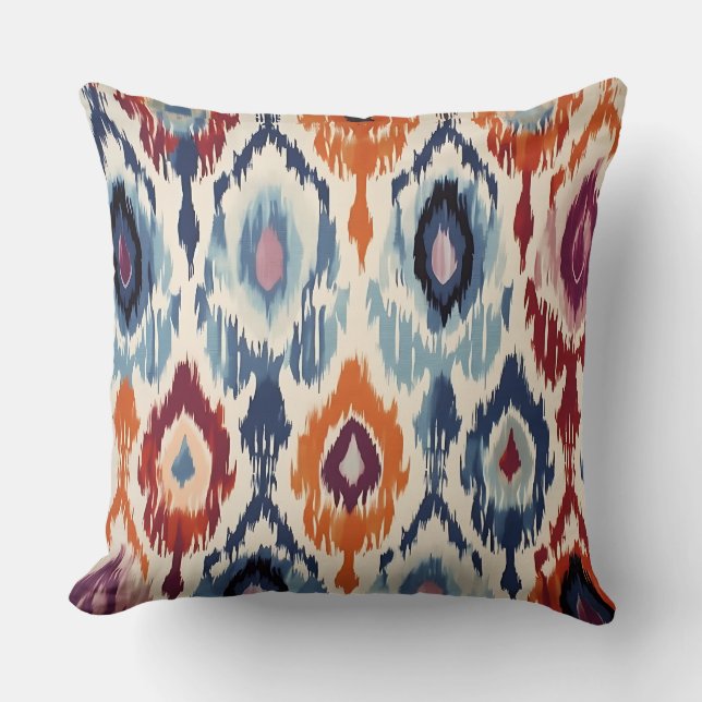Coussin Rustique Diamond Ikat Motif (Recto)