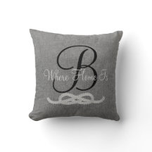 Coussin rustique gris personnalisé de famille de