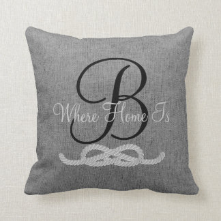 Coussin rustique gris personnalisé de famille de