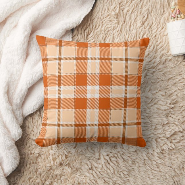 Coussin Rustique Orange Plaid Automne Automne Moderne Ferm (Couverture)
