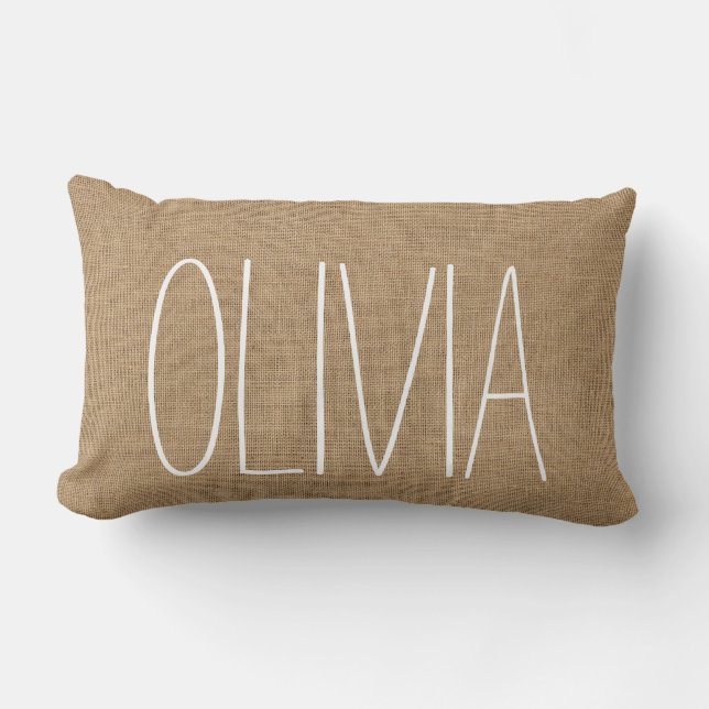 Coussin Rustique personnalisé Burlap (Recto)