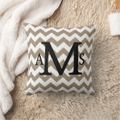 Coussin Rustique Shabby Chic Faux Burlap Chevrons blancs (Couverture)