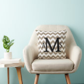 Coussin Rustique Shabby Chic Faux Burlap Chevrons blancs (Chaise)
