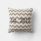 Coussin Rustique Shabby Chic Faux Burlap Chevrons blancs (Verso)