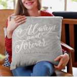 Coussin Rustique simple moderne toujours et toujours cadea<br><div class="desc">Ajoutez une touche spéciale à votre maison avec cet oreiller à lancer personnalisé Rustic Simple Modern Always et Forever par Mylini Design. Choisissez parmi une sélection de couleurs textuelles pour faire le cadeau personnalisé parfait pour les jeunes mariés ou tout couple amoureux.</div>