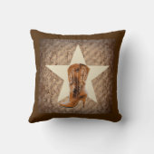 Coussin Rustique Texas Star Western Country Cowgirl Boot (Verso)