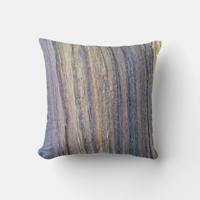 Coussin Rustique Vertical Stripe Tree Woodgrain Photo Natu (Recto)