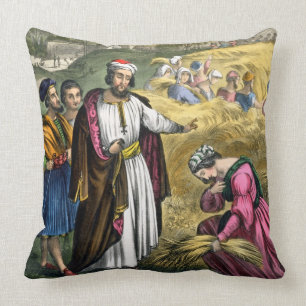Coussin Ruth dans le domaine de Boaz, d'une bible imprimée
