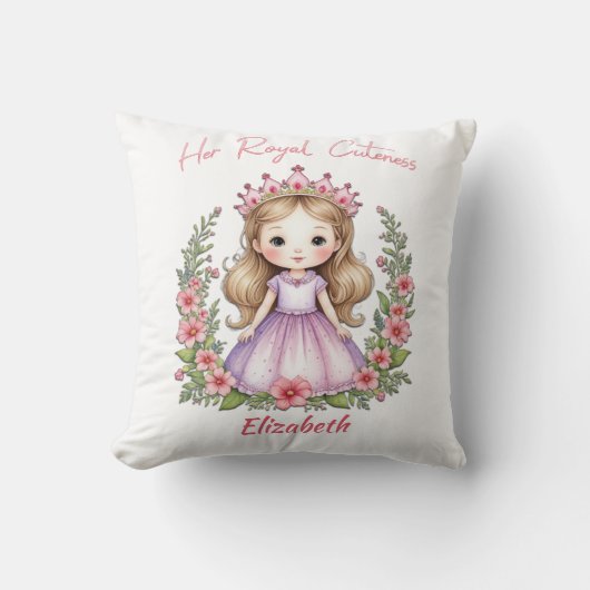 Coussin Sa Royale Princesse Rose (Recto)