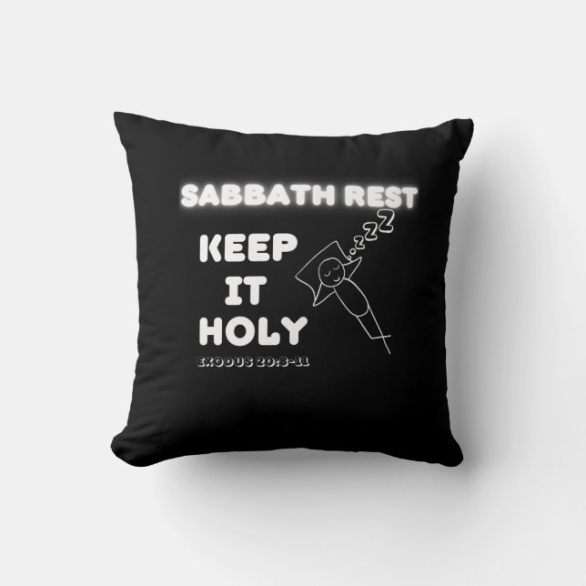 Coussin Sabbath Repos Gardez-Le Saint Design Graphique (Recto)