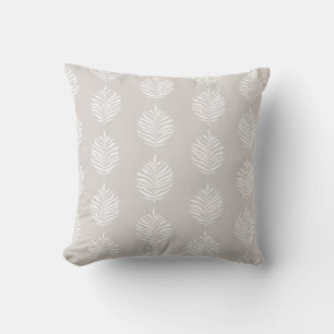 Coussin Sable blanc Motif feuille de palme côtière