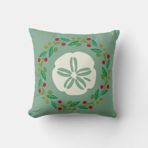 Coussin Sable Dollar Coquille de Noël Wreath