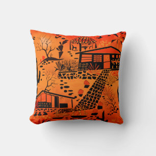 Coussin Sable sans transparence paysage de sable maisons n