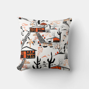 Coussin Sable sans transparence paysage de sable maisons n