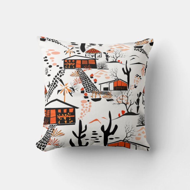 Coussin Sable sans transparence paysage de sable maisons n (Recto)