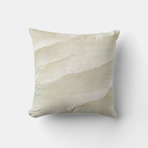 Coussin Sable tacheté de rivage aqua et vert écume de mer 