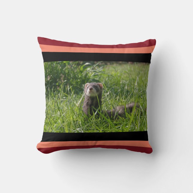 Coussin Sable Weasel Photo Cute Ferret (Recto)