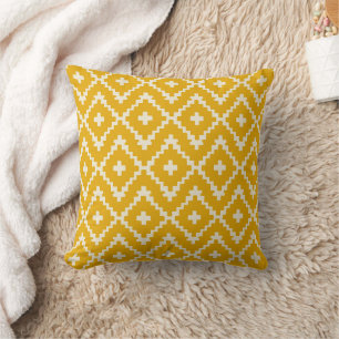 Coussin Sables Lumineux - Boho Jaune Géométrie Marocaine